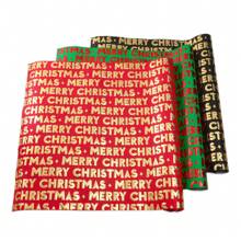 17 pouces x 120 pieds Papier cadeau de Noël - Motif d'arbre de Noël en relief 3D rouge/noir/vert avec feuille d'or, convient pour le Nouvel An, les anniversaires, les fêtes, les artisanats et les projets artistiques