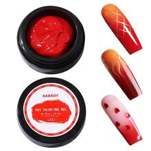 Sponge Pat Paint Nail Gel, 9 Colors Ombre Nails Gradient Gel Nail Blush Blooming Aura Nails Drawing Stripper Floral Painting Nail Art, No Wipe, UV/LED Curing (9 Colors H) - 紅色 - 查看 2