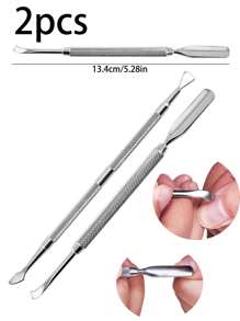 Stainless Steel Nail Pusher, Dual-Head Round & Bevel Shovel, Cuticle Removal & Nail Prep Tool With Emery Board, Essential For Dead Skin & Polishing Prep, Manicure & Pedicure Salon Must-Have, Unscented Tools & Accessories - Multicolor - View 15