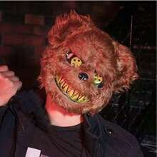 Halloween Role Play Bear Mask Rabbit Headpiece Scary Small Bear Face Mask Costume Masquerade Devil Plush Horror Bloody Rabbit Mask Party Photo Props - Multicolor - View 5