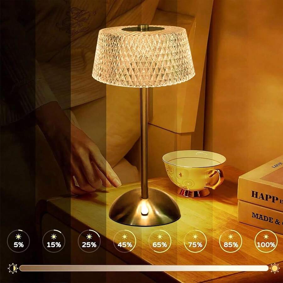 NetHong Wireless Table Lamp, LED Battery Table Lamp, Table Lamp With Battery, LED Table Lamp Dimmable, Bedside Lamp, Desk Lamp, Table Lamp For Living Room, Bedroom, 3 Light Colors