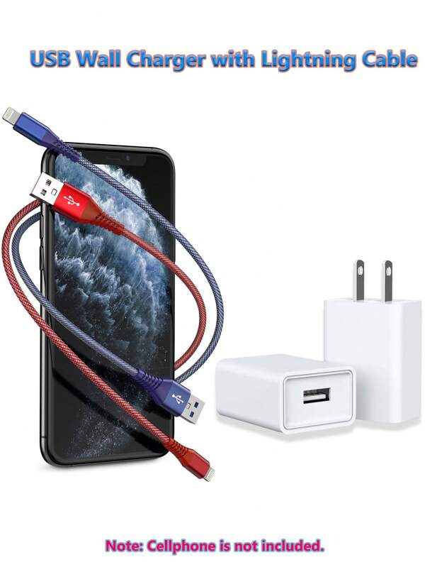 FCV 3/2/1Pack IPhone Charger Fast Charging, Lightning Cable With USB-A Wall Charger, 3FT/6FT/9FT IPhone Charger Nylon Braided Cord [MFi Certified] Lightning To USB A Cable Compatible With IPhone 14 Pro/13 Mini/13/12/11 Pro MAX/XR/XS/8/7/Plus/6S/SE/IPad