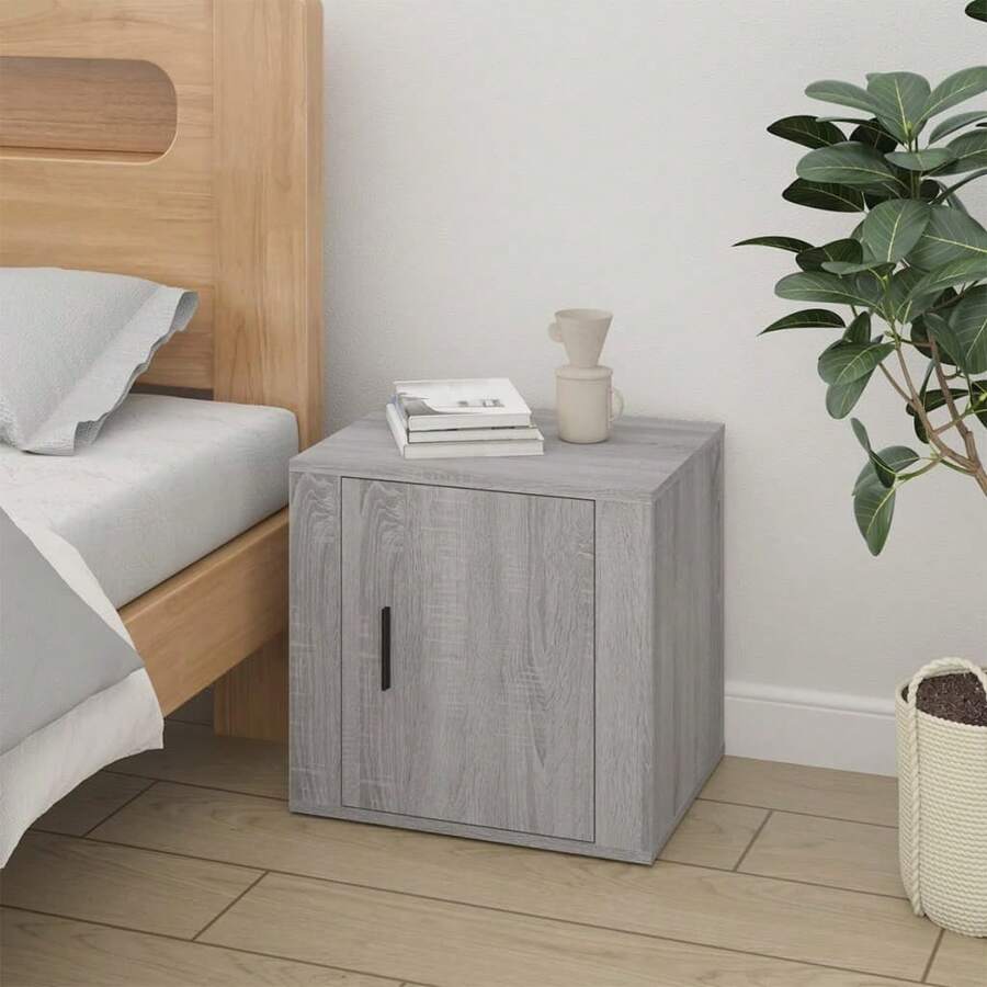 Comodino Larryhot Sonoma Grigio 50x39x47 cm, Bello e Pratico, Ideale per riporre oggetti e decorare la casa - Grigio - Visualizzare 1