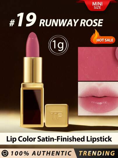 Tom Ford TOM  [迷你] 唇彩 1g #19 RUNWAY ROSE / 12小时持久 & 即时、12小时保湿 & 12小时防褪色 / 舒适 & 纯色清晰度 & 调理 / 超级奶油和滋养的唇膏。
