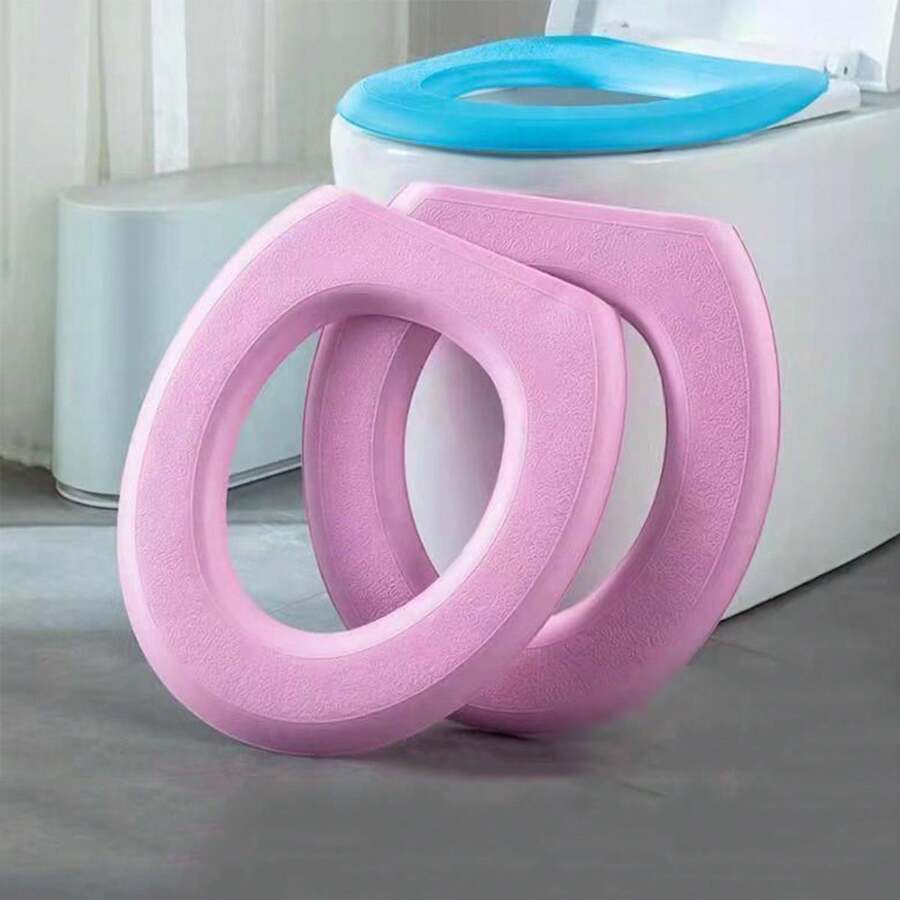 4片装泡沫马桶座垫，粘性马桶座套，四季通用可重复使用马桶座垫 - 彩色 - 查看 1