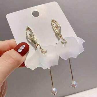 2件装锌合金夏季清新芭蕾舞女流苏耳环