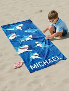 Personalized Kids Beach Towel,Summer Birthday Gift For Kids,Summer Vibes,Girls Beach Trip,Custom Beach Towel,Swimming Pool,Beach Decor - Multicolor - View 9