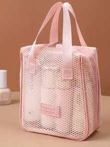 便携式透明网袋，沙滩包，旅行洗漱包，收纳袋，泳衣包，游泳沙滩旅行洗漱包，化妆包，化妆品收纳包，手提包，度假包，夏季度假必备，旅行必备，旅行配件，返校季，圣诞礼物，女士礼物，旅行必备，抽绳游泳洗漱包，旅行收纳桶袋 - 彩色 - 查看 13