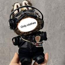 New 1-3 Generation 15-17cm LABUBU Pendant Outfit Set, Fashionable Leather Jacket Style, Suitable For LABUBU Figurine Party And Gathering (Outfit Only, No Shoes) - Multicolor - View 4