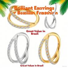 Argola Dupla de Piercing Dubhe com Zircônias - Feito em Titânio, Seguro para Pele Sensível - Kit 2-Prata - Visão 6