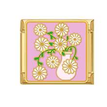 1件装花卉系列模块化手链，包含花朵元素，可DIY互换设计，都市休闲风格，圣诞节和万圣节必备单品，秋季色调，本土风情，实用时尚，充满圣诞氛围，魅力十足，不锈钢材质，圣诞装饰，秋季办公室穿搭，派对穿搭指南，圣诞礼物，圣诞家居装饰，优雅黑色风格