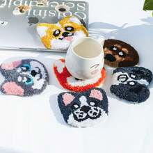 Handmade Punch Embroidery Kits For Beginners, Cartoon Landscape Series Punch Embroidery Coaster, Insulation Pad, Heat Resistant Mat