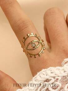 Anillos de acero inoxidable con junta de bambú para mujeres, anillo de dedo abierto chapado en oro de 18K con circonita cúbica, accesorios de joyería para fiestas de verano y vacaciones, regalos de Navidad para mejores amigas/mamá