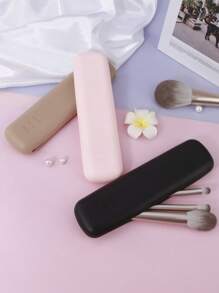 1 件便携式硅胶化妆刷架 - 柔软时尚化妆工具旅行收纳盒