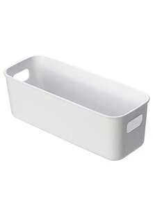 5个装-日式桌面抽屉式收纳盒 分类杂物 梳妆台收纳 隔层塑料磨砂 厨房收纳 手机壳收纳盒 分离魔术工具 衣柜收纳抽屉 桌面长条整理篮 窄长型收纳盒 - 白色 - 查看 9