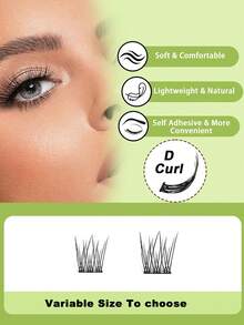 36片自粘式假睫毛自然系列可重复使用无需胶水持久妆效适合初学者化妆 - 黑色 - 查看 7
