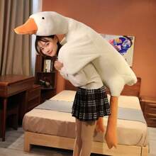 1pc 50~190cm Oversized Sleeping Goose Plush Doll, Soft Velvet Fabric, Cute Goose Stuffed Animal Pillow With Leg Hugger Design, Sleep Companion, Bedroom Decor, Birthday/Christmas/Halloween Gift
