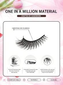 10 Pairs Soft & Fluffy 3D Faux Mink Eyelashes, Natural & Handmade Dramatic False Lashes, Suitable For Daily, Date Makeup - Black - View 5