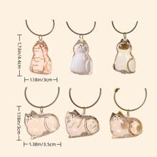 1pc/6pcs Cat Hair Keepsake Memorial Capsule - Transparent Gacha Ball Keychain Pendant For Preserving Beloved Kitty Fur - Pet Loss Remembrance Gift For Cat Lovers