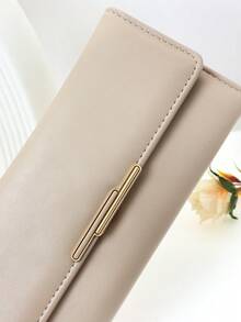 新款女士 PU 柔软长款钱包 时尚休闲大容量多功能手拿包卡包证件包携带方便适合作为节日礼物女士钱包钱包钱夹秋季 - 杏色 - 查看 4