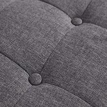 Bakaji Chest Pouf Container Footstool For Bedroom Bench Stool With Wooden Frame Fabric Upholstery Padded Opening Seat Dimensions: 110 X 40 X 40 Cm - Dark Grey - View 5
