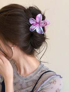 4 件/1 件 2.83 英寸/7.2 厘米大号渐变色花朵发夹，优雅、百搭、时尚，适合女性日常佩戴、派对、海滩、马尾辫、发髻、洗漱、化妆、服装配饰发夹爪夹发夹发夹发夹发夹发饰秋季配饰 - 彩色 - 查看 6