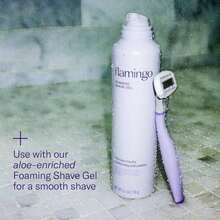 Flamingo Razors For Women, 1 Women'S Razor Handle Rose), 4 Razor Five-Blade Refills, And 1 Shower Holder - Lilac - 查看 3