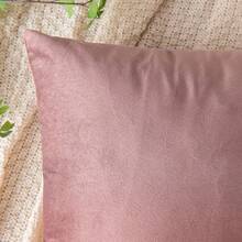 1 件天鵝絨裝飾抱枕套,沙發床車用軟方形墊套,18x18 英寸,蓮花粉色,不含枕芯