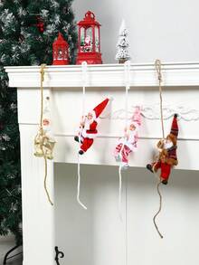 1 Stück Weihnachtsmann Christbaumschmuck, Weihnachtsanhänger mit Schnur, Kletterseil, Fröhliche Weihnachten Dekoration, Weihnachtsbaum Deko, Heimdekoration, Weihnachtsdekoration