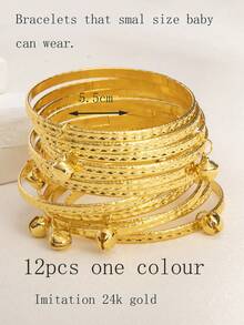 12pcs Girls & Teens Jingle Bell Bracelets, Suitable For Daily Wear - one-size - View 22