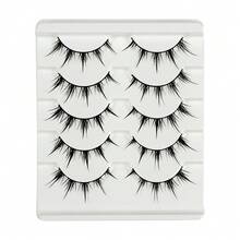 5 Pairs Anime Style False Eyelashes, Charming Little Devil Enlarged Eyes Eyelashes 5MH-5, Cartoon Manga Style Eyelashes For Cosplay Eye Makeup Tools, Cat Eyes Lashes Strip Lashes,Lashes,Eyelashes,Fake Lashes - Spiky Manga Lashes - View 6
