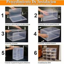 Organizadores de Zapatos 34 x 26.5 x 19cm, Paquete de 1 Caja de Zapatos de Acrílico Apilable Transparente con Puerta de Succión |   Incluido 1 Bolsas Organizadora para Zapatos - Transparente-1 PCS - Ver 6
