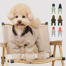 Winddichter Hunde-Regenmantel/Parka, Hunde-Kapuzen-Hosenträger-Hut, 4-Bein reflektierende gestreifte Hunde-Regenjacke, transparenter winddichter Hunde-Regen- und Schneeanzug, geeignet für große, mittlere und kleine Hunde - Verschiedenfarbig - Übersicht 10