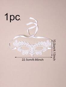 3pcs - Holiday Party Decoration White/5pcs Black Lace Mask, Masquerade Mask For Women, Adjustable Strap Eyeshade - 白色 - 查看 6