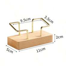 1PC Walnut & Beech Wood Business Card Holder - Premium Solid Wood Desk Organizer For Office/Executive Gift,For School Supplies,Back To School - Multicolor - View 9