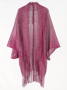 1 chiếc Áo choàng che nắng màu trơn rỗng kiểu dáng kim loại cá tính thời trang cho nữ, nhẹ, thoáng khí, dùng cho kỳ nghỉ hè trên bãi biển - Nhiều màu - Xem 16