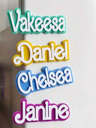1 Custom-Made Acrylic Name Refrigerator Magnet, Creative And Personalized Sparkling Magnetic English Word Card, Shiny And Simple Style, Suitable For Locker Marking And Decoration, Name Card, The Most Beautiful Holiday Gift For Friends, College Back-To-School Season Day Gift, Wedding Holiday Gift
