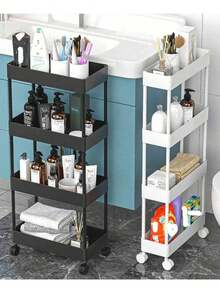 Carrito De Almacenamiento Multiusos Para La Cocina 4 Niveles - Blanco - Ver 3