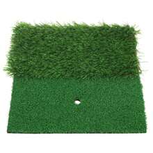 Mini Dual-Turf Golf Hitting Mat Golf Practice Mat With 2 Grass Types For Swing Detection Batting(30*30cm)
