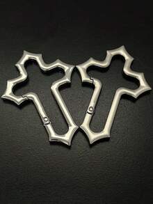 Colgante de llavero con cruz de Jesús de acero inoxidable - Amuleto para coche/bolso lleno de fe, regalo cristiano elegante, adecuado para la escuela, la iglesia y el uso diario, llavero duradero con símbolo religioso, accesorio unisex portátil que se puede colgar en la mochila, la billetera, el bolsillo y el espejo retrovisor del coche - Multicolor - Ver 3