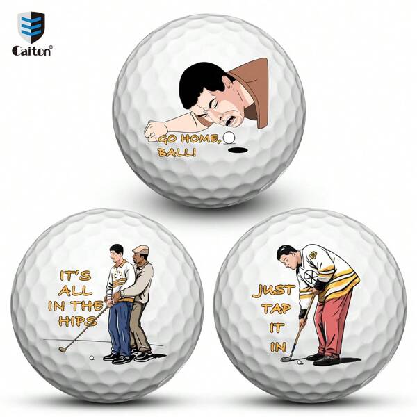 Caiton Carton de 3/1 pièce (en option) Balles de golf amusantes, set de balles de golf à motifs amusants, fournitures de golf, accessoires de golf, pour hommes, papa, mari, grand-père, anniversaire, Noël, fête des pères, retraite, usage personnel, accessoires et décorations de pratique de golf amusants pour cadeaux de golf farfelus