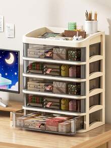 1 szt. Przezroczyste, składane pudełko do przechowywania, minimalistyczna szuflada na biurko, pudełko do przechowywania i eksponowania na biurku, organizer na kosmetyki i biżuterię, pudełko do przechowywania w szufladzie na kosmetyki do łazienki, pudełko do przechowywania artykułów higieny osobistej, uchwyt na małe akcesoria, gumki do włosów, gumki do włosów, biżuterię