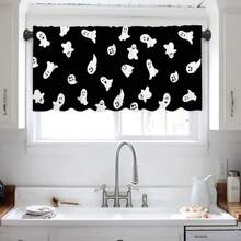 1 件万圣节系列印花窗帘，适合节日、派对、生日、晚宴、厨房窗户装饰短帷幔，适用于所有季节的房间装饰、家纺装饰短窗帘帷幔、餐厅节日派对装饰、秋季装饰、秋季装饰、房间装饰 - 彩色 - 查看 10