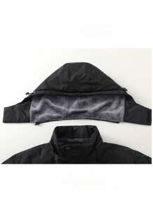 Men's Thick Warm Padded Jacket With Detachable Hood, Windproof Fleece Lined Coat For Autumn/Winter