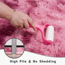 Fluffy Modern Area Rugs For Living Room Bedroom,Plush High Pile Purple Rug For Kids Girls Room Nursery Home Decor, Upgrade Non-Slip Girls Bedroom Soft Indoor Rug - 紮染深紅色 - 查看 6