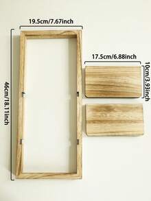 1pc Vintage Open Wooden Wall Mounted Storage Rack, Floating Display Shelf For Living Room, Bedroom, Bathroom, Kitchen, Entryway, Office Decor - Multicolor - View 4