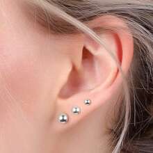 10 对耳环和耳钉套装 - 小号环形耳环、平背内螺纹耳环、珍珠耳钉、不锈钢耳环套装、极简主义珠宝、日常佩戴、赠送朋友的礼物