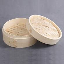 Bamboo Steamer Basket With Lid Dumpling Steamer Basket Chinese Steamer Basket Bamboo Steamer For Cooking Bao Buns Steam Basket, Family Dinner Supplies, Party Supplies