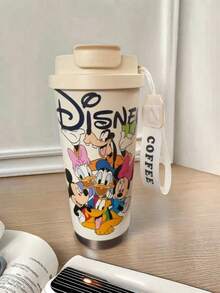 1pc 18oz Travel Mug Disney Mickey Mouse Stainless Steel Travel Mug - Leak-Proof, Insulated Travel Mug With Lid For Hot And Cold Drinks, Perfect For Outdoor Activities And In The Car KFB03221