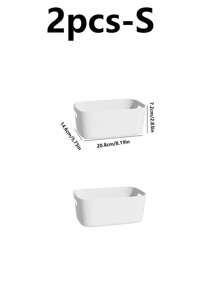 1pc/2pcs/3pcs Creamy Desktop Storage Box, Cosmetics, Miscellaneous Items, Snacks, Toys, Organizing Basket, Rectangular Storage Basket, Storage Box, Storage Box